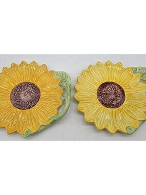 Seymour Mann Inc MCMXCI Yellow Sunflower Vintage Plate Hand Painted